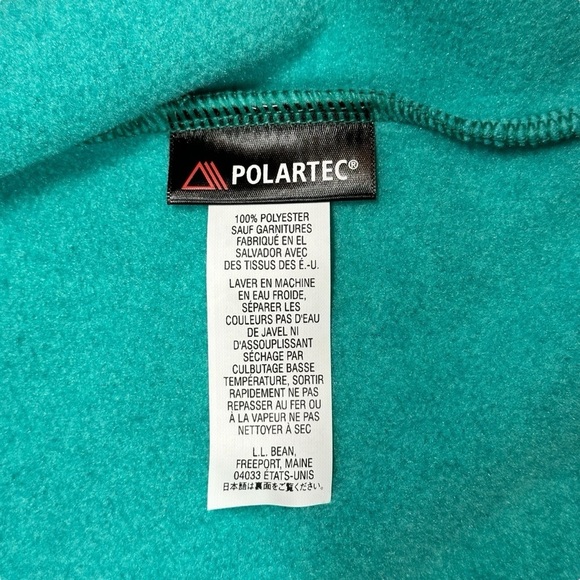 L.L. Bean Polartec Collared Full Zip Fleece Vest Aqua Size Large - Picture 7 of 8